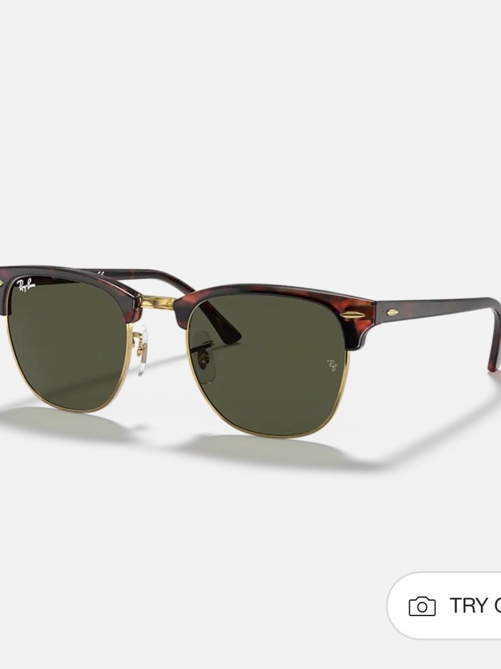 Ray-Ban Clubmaster Sunglasses - Tortoise Frame with Green Lenses